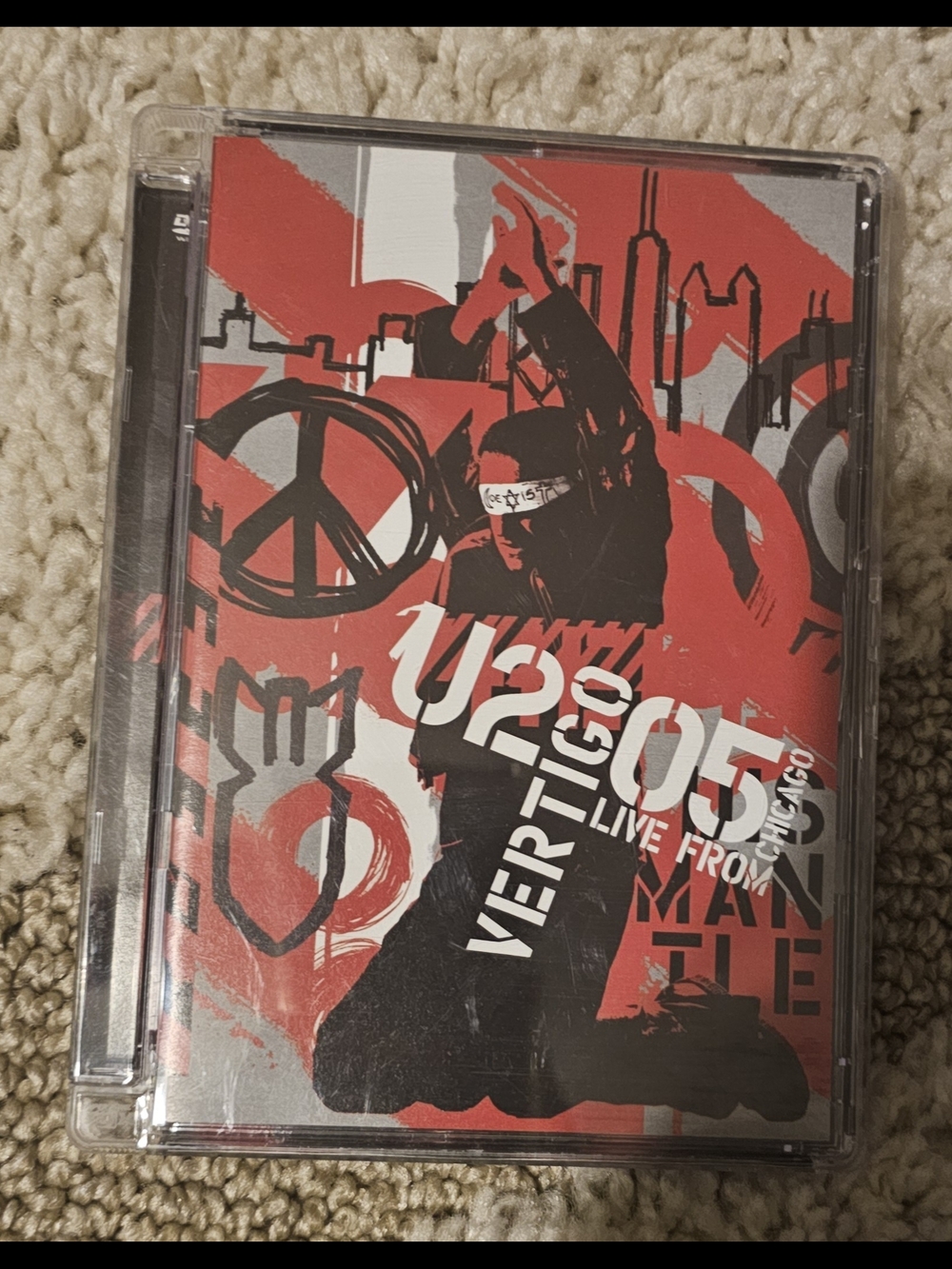 U2 2005 Vertigo Live From Chicago CD Case - Red & Black Artwork